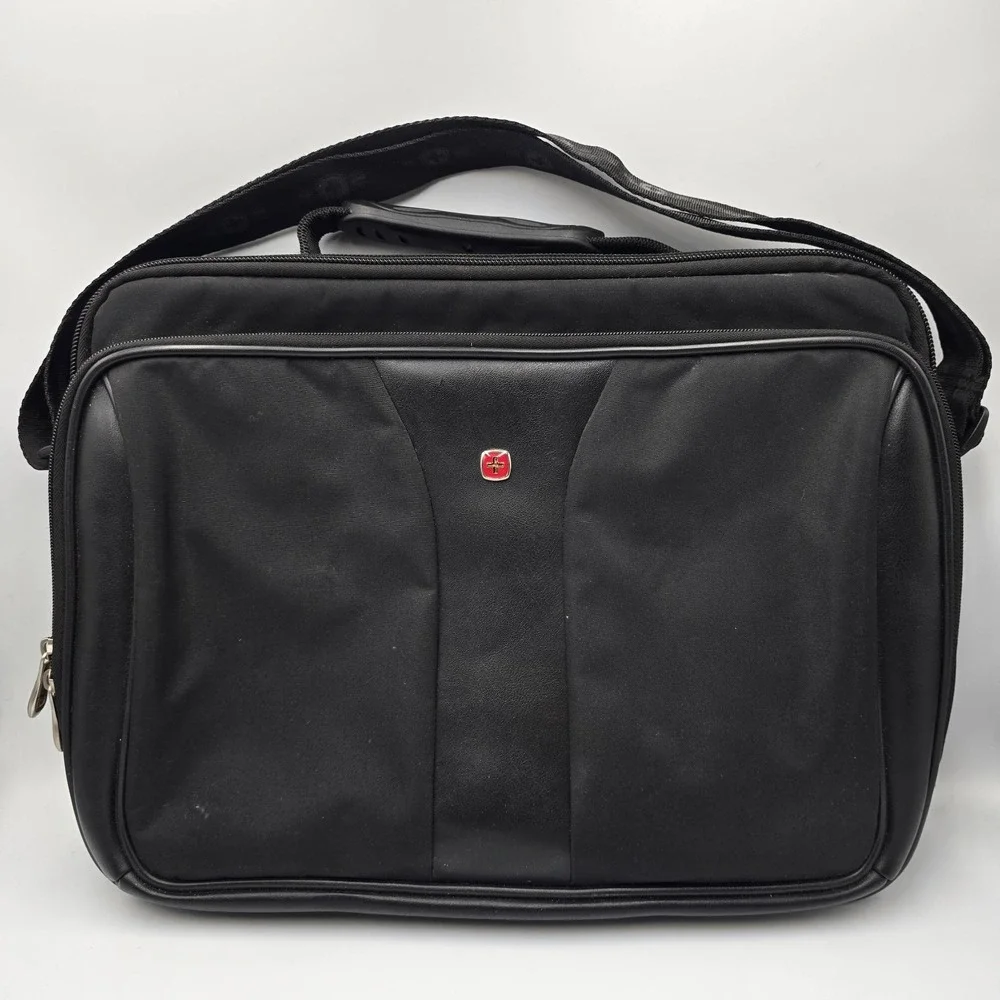 Wenger Black Swiss Gear Laptop Carrying Briefcase Travel Bag W Shoulder Strap